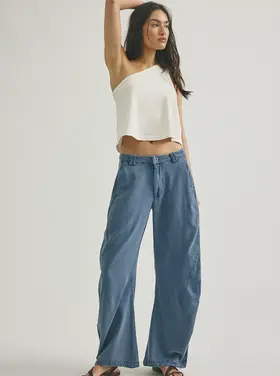 Free People Spotlight Washed Trouser Barrel Chino