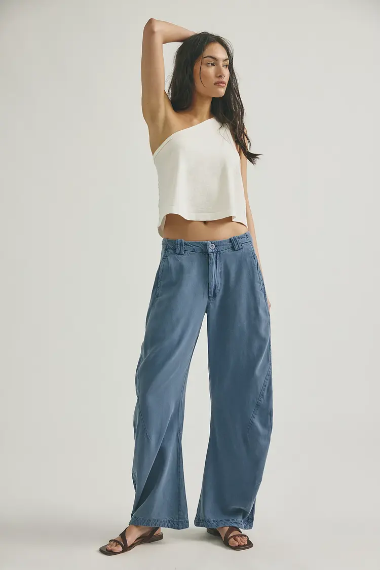 Free People Spotlight Washed Trouser Barrel Chino
