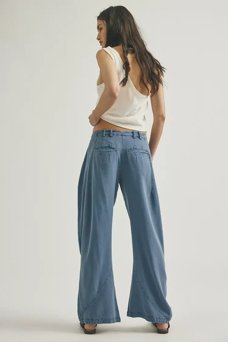 Free People Spotlight Washed Trouser Barrel Chino
