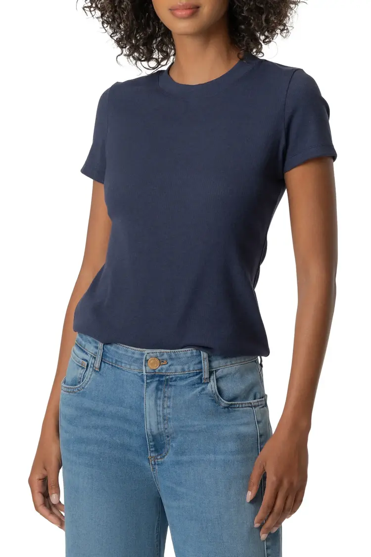 Kut from the Kloth / Swatfame Langley Short Sleeve Rib Top
