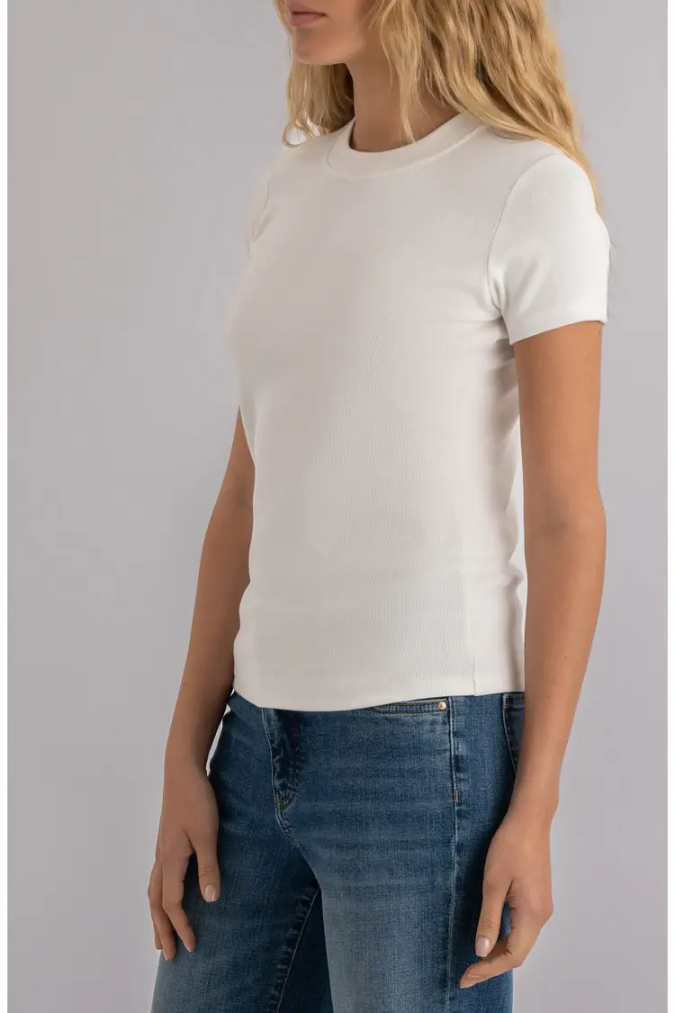 Kut from the Kloth / Swatfame Langley Short Sleeve Rib Top