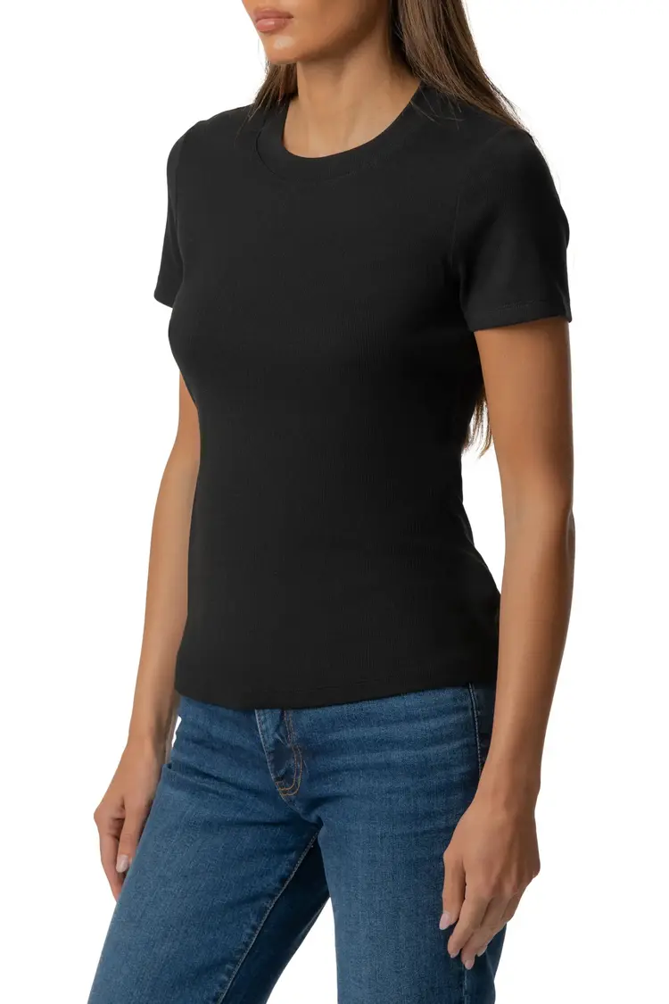 Kut from the Kloth / Swatfame Langley Short Sleeve Rib Top
