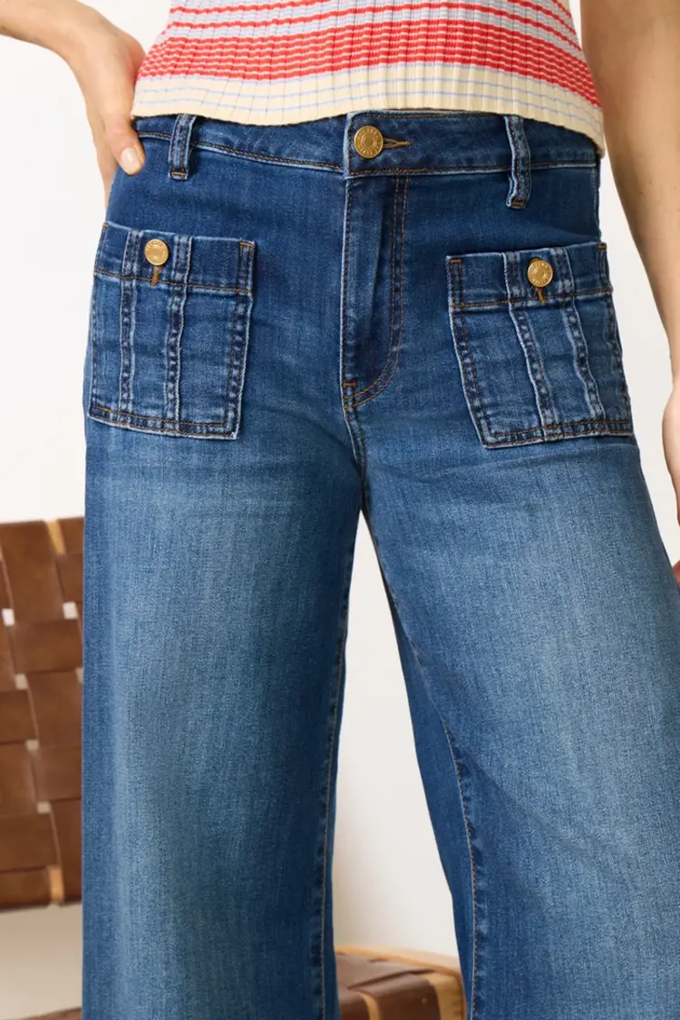 Kut from the Kloth / Swatfame Meg Hi Rise Wide Leg w Patch