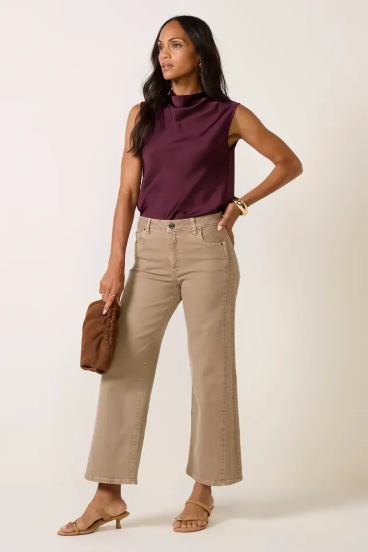 Kut from the Kloth / Swatfame Meg Hi Rise Wide Leg Side Patch
