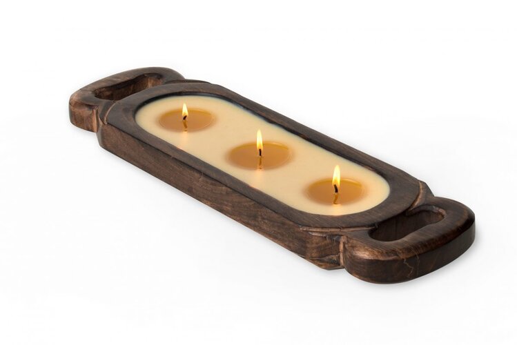Himalayan Trading Post Wooden Candle Tray Sm Grapefruit Pine