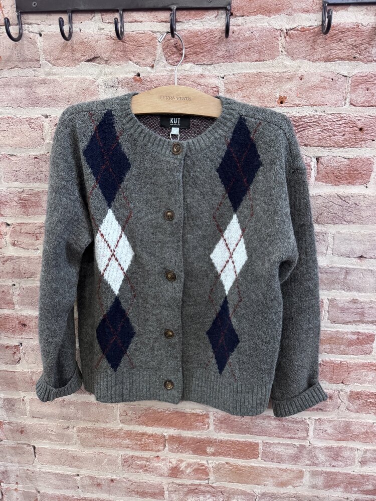 Kut from the Kloth / Swatfame Alexa Button Front Argyle Cardi
