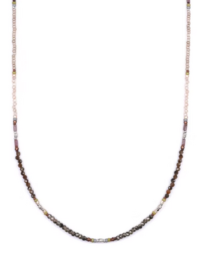 Chipita Necklace: 16" - Sterling Silver, Zircon, Miyuki glass beads