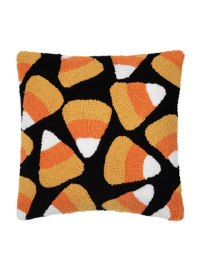 Candy Corn Hooked Pillow