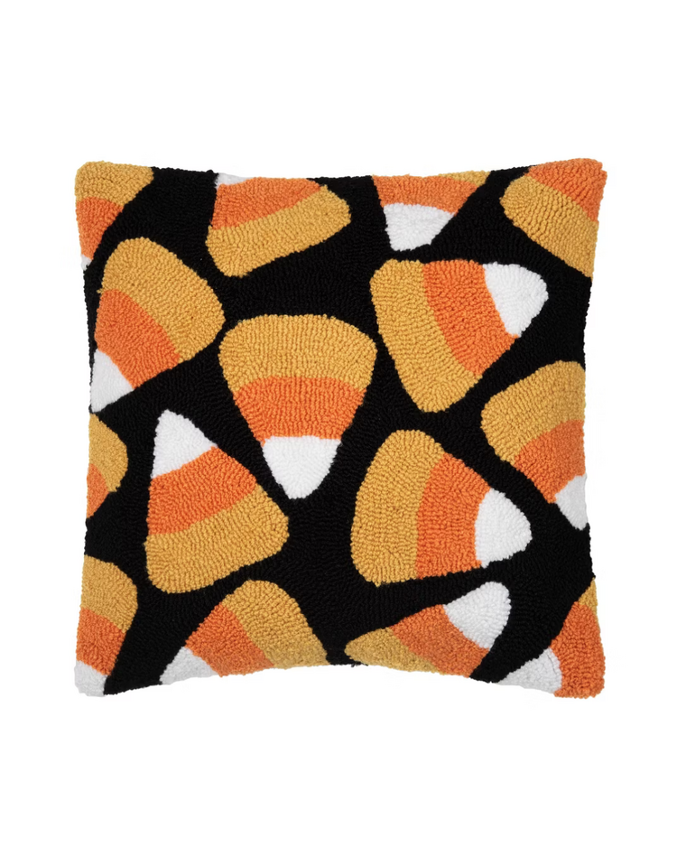 Candy Corn Hooked Pillow