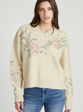 Driftwood Natural Needlepoint Sweater