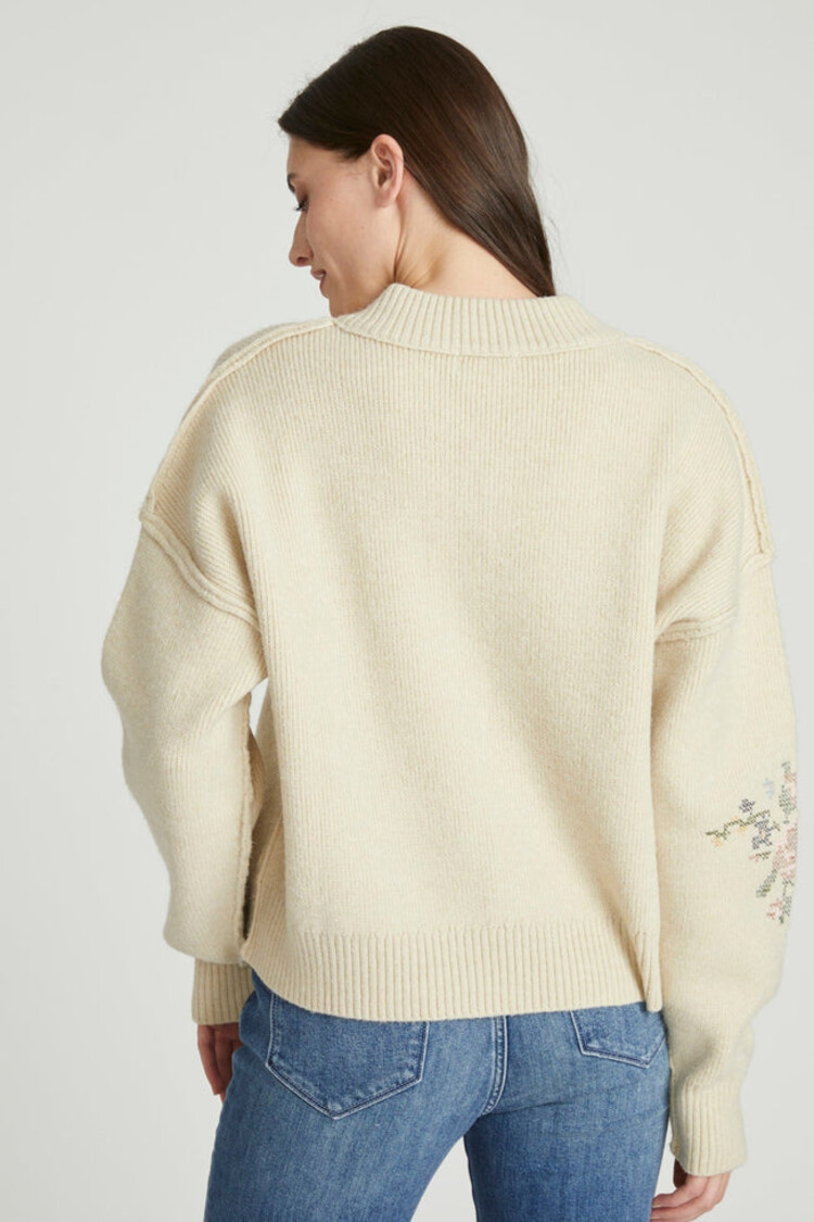 Driftwood Natural Needlepoint Sweater