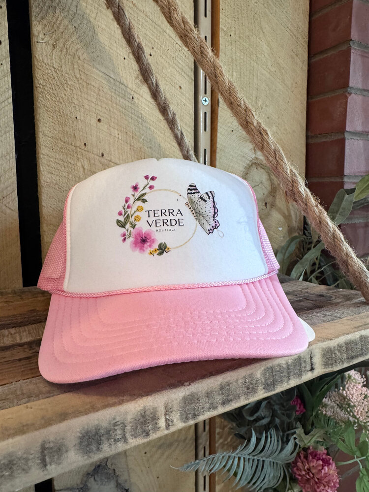 Arnie + Ollie TV Hat Butterfly Pink