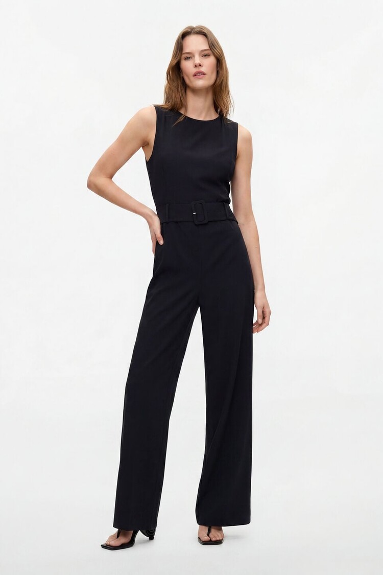 Desigual Zip Up Belted Jumpsuit
