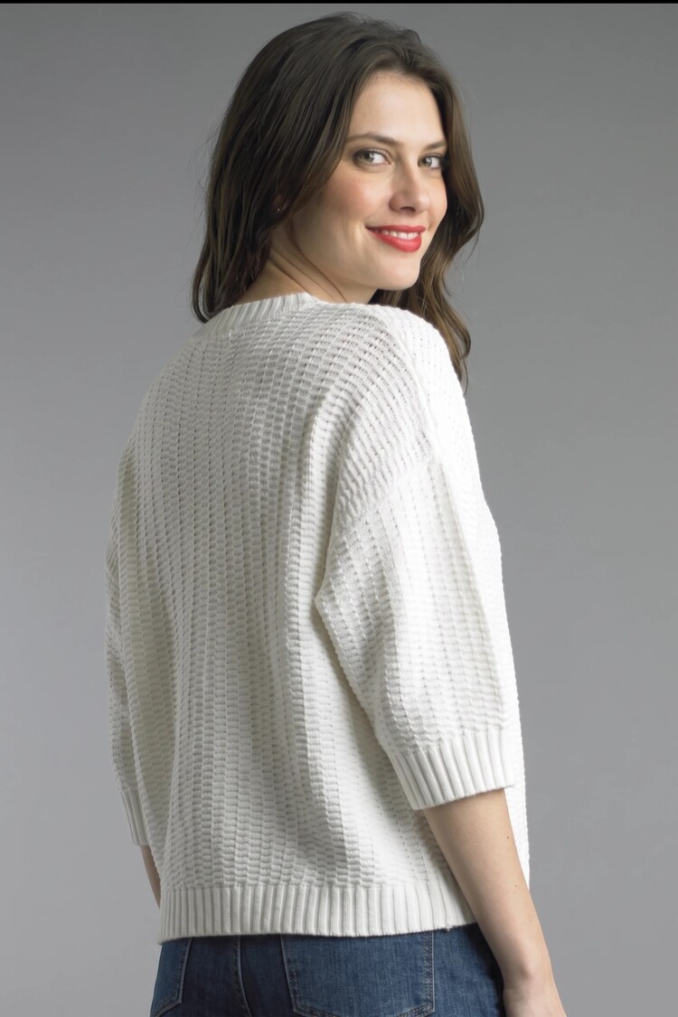 Short Sleeve Wave Sweater