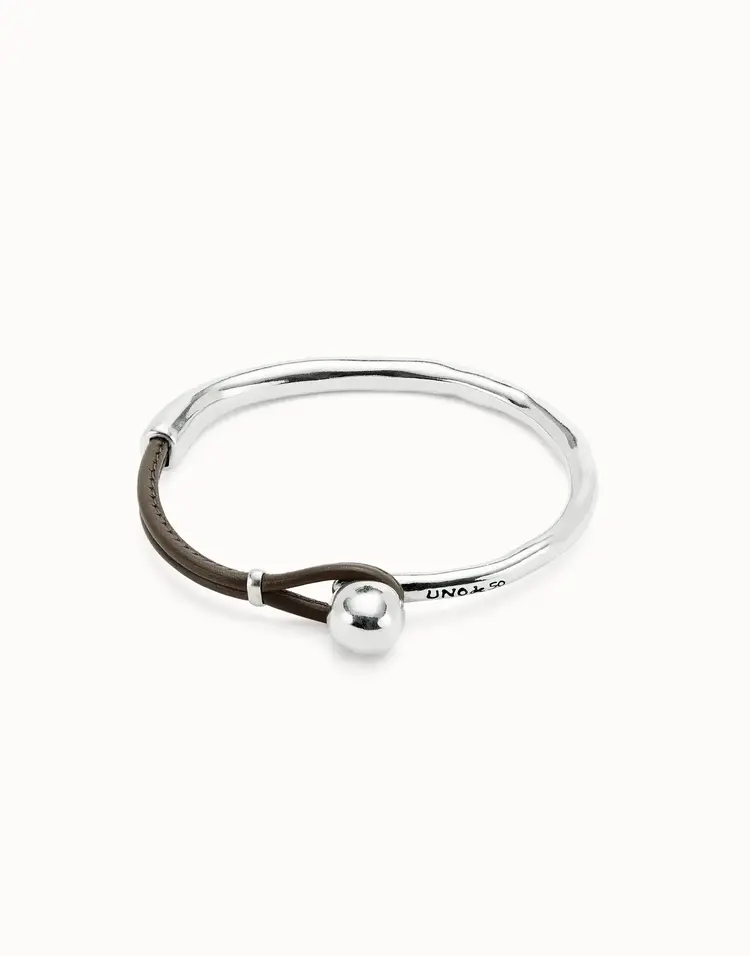 UNO De 50 Ser Intrepida Black Leather Silver Bracelet- Medium