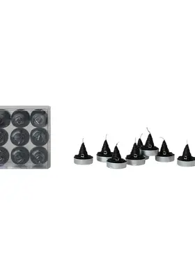 Creative Co-Op Unscented Witch's Hat Shaped Tealights in Box, Set of 9