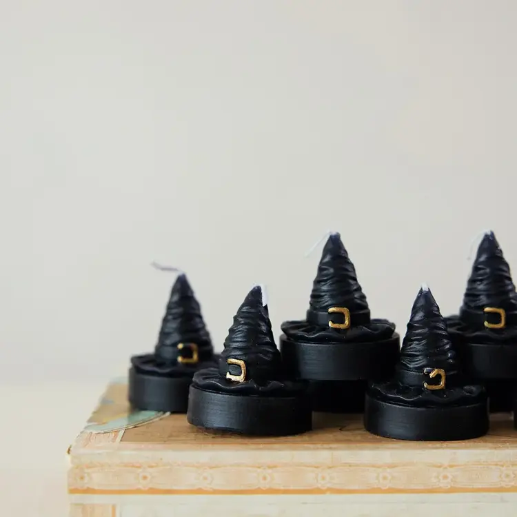 Creative Co-Op Unscented Witch's Hat Shaped Tealights in Box, Set of 9