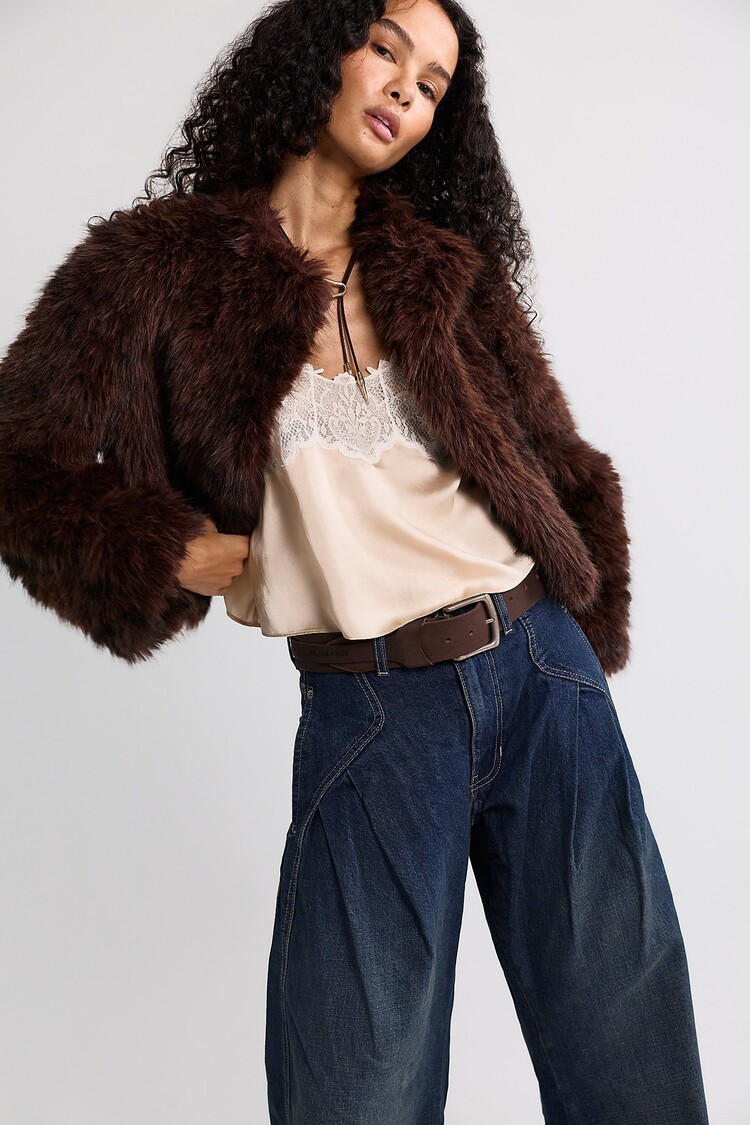 Free People Supernova Cropped Fur Coat