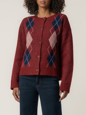 Kut from the Kloth / Swatfame Alexa Button Front Argyle Sweater