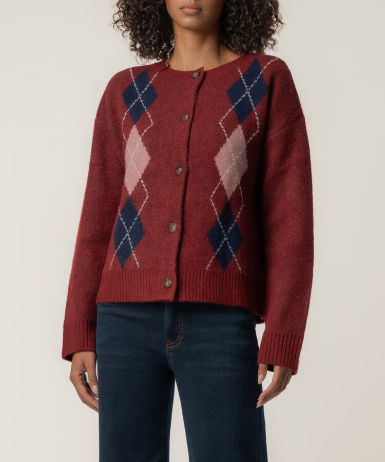 Kut from the Kloth / Swatfame Alexa Button Front Argyle Sweater
