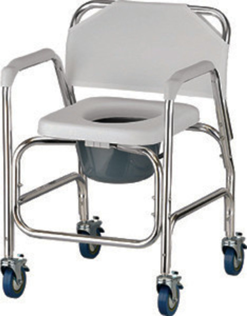 SHOWER COMMODE W/WHEELS
