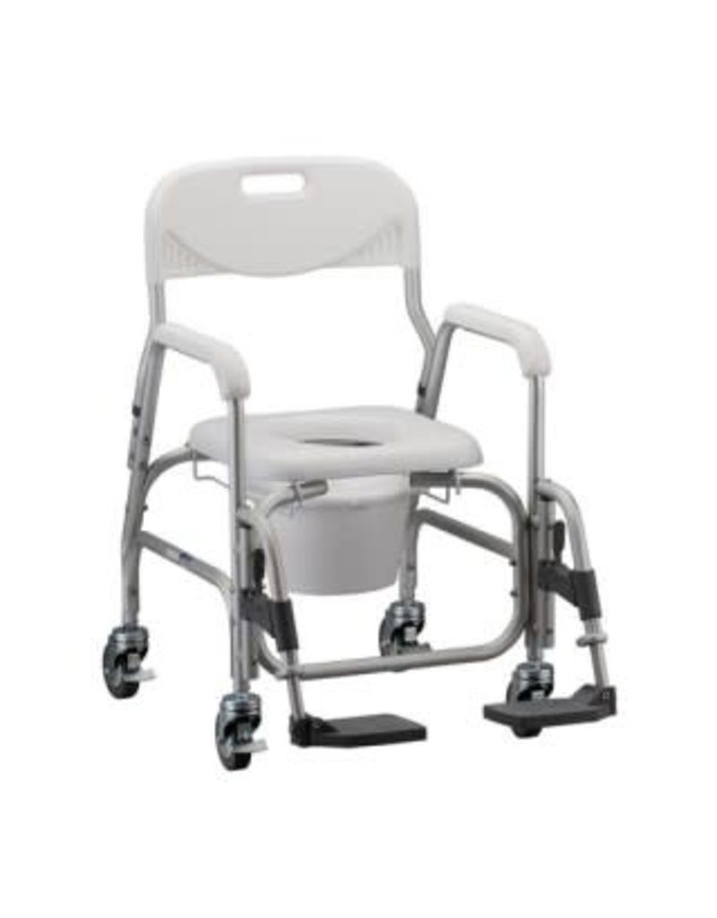 SHOWER COMMODE W/WHEELS &SA FR