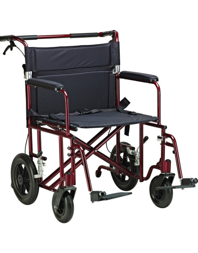 22" Bariatric Aluminum Transport Chair