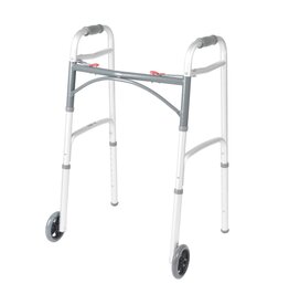 Drive/Devilbiss Deluxe Two Button Folding Walker with 5" Wheels