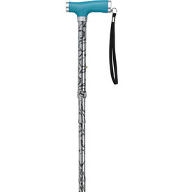 Folding Cane with Glow Gel Grip Handle, Light Blue