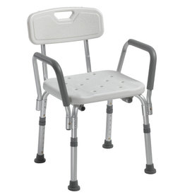 Drive/Devilbiss Shower Chair with Back and Removable Padded Arms