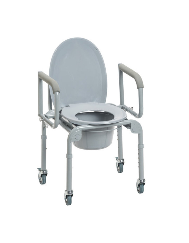 Drive/Devilbiss Wheeled Commode W/ Drop arm Case