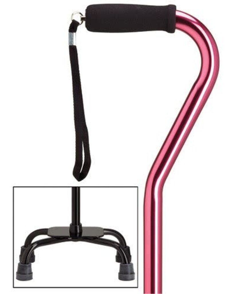 Harvy Canes Large Base Quad Cane with Foam Handle