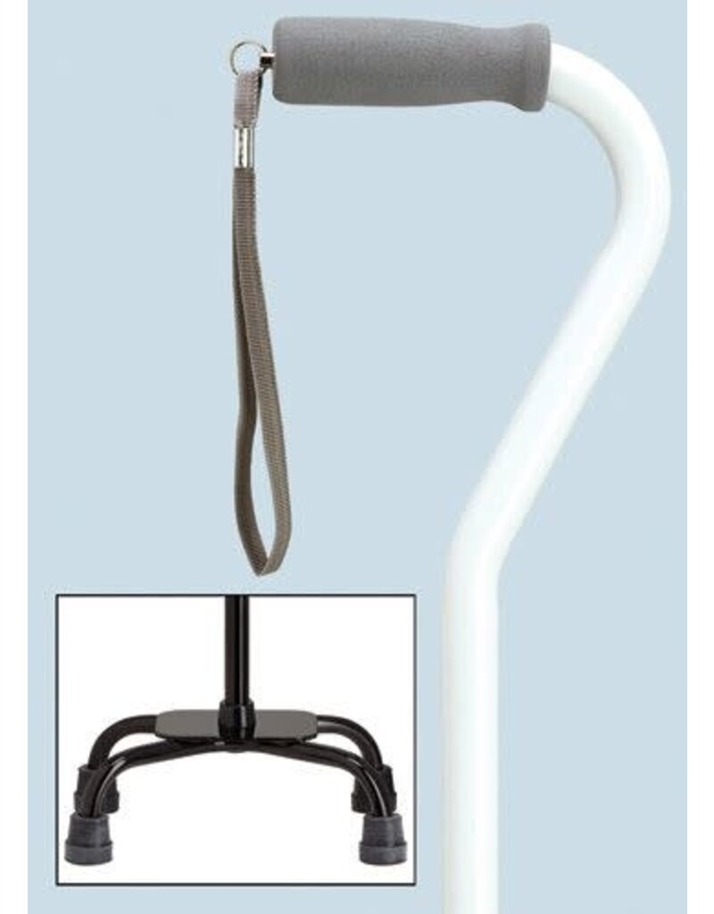 Harvy Canes Large Base Quad Cane with Foam Handle