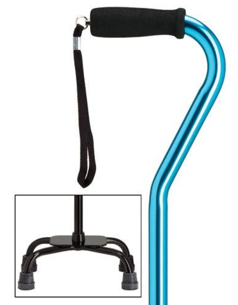 Harvy Canes Large Base Quad Cane with Foam Handle