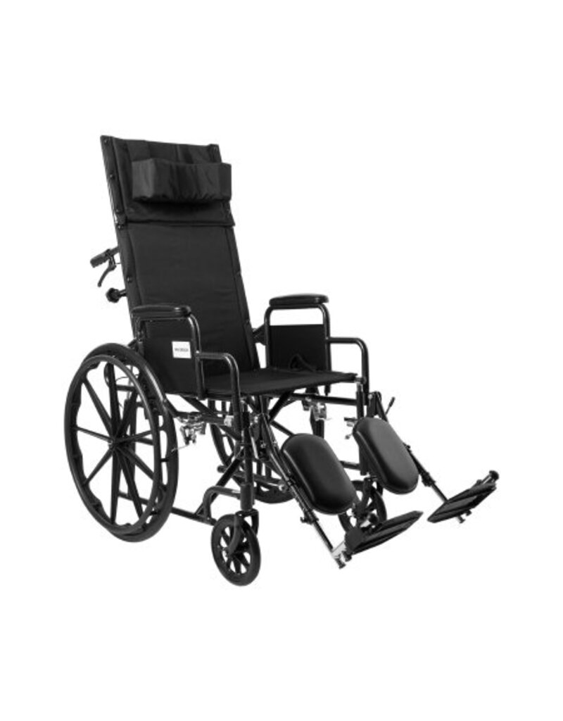 McKesson 18" Reclining Silver Sport Wheelchair Desk Arm, Elevating Leg rests