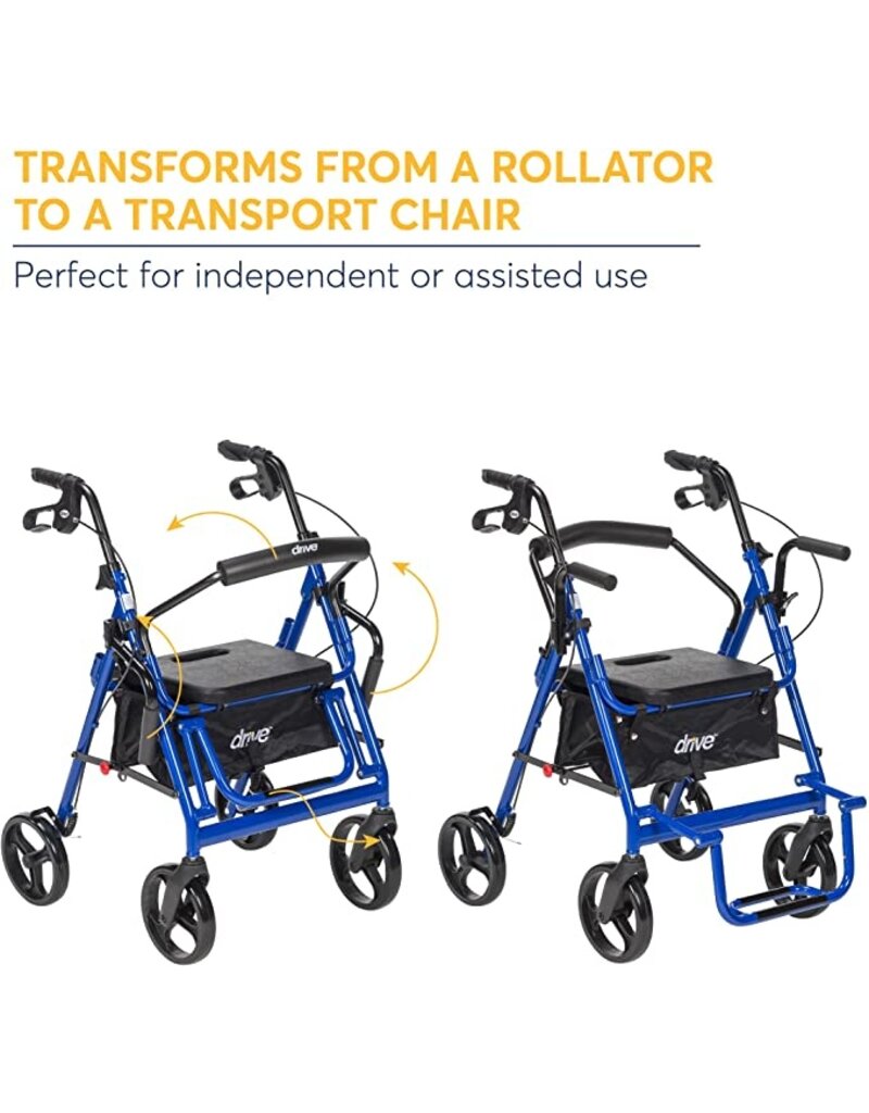 Drive/Devilbiss Duet Rollator/Transport Chair