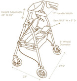 Signature Life Elite Travel Rollator Champagne Gold