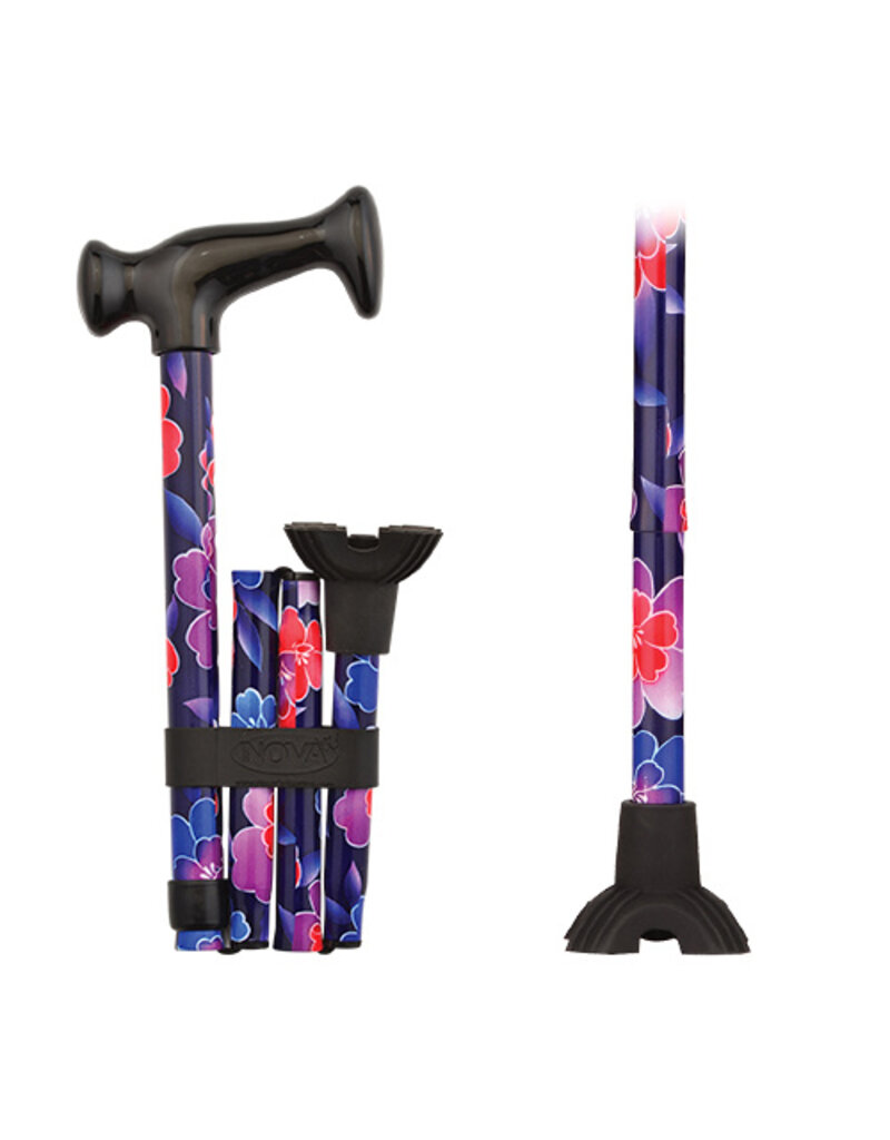 Folding Cane with Mini Quad Tip