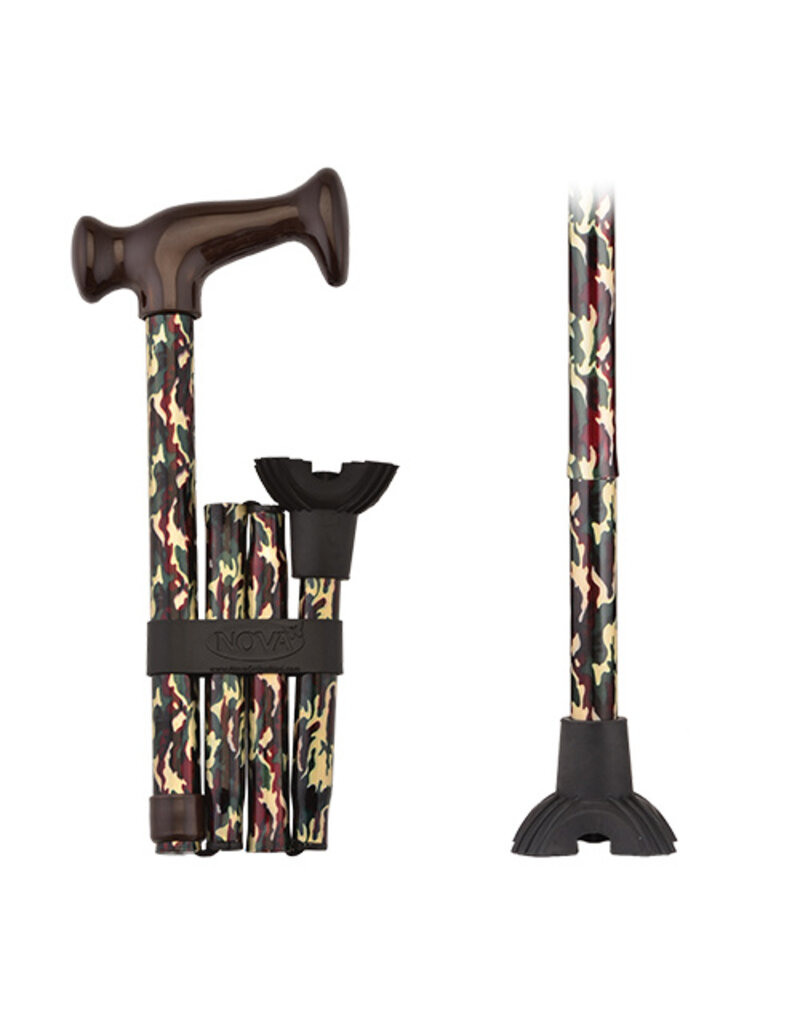 Folding Cane with Mini Quad Tip