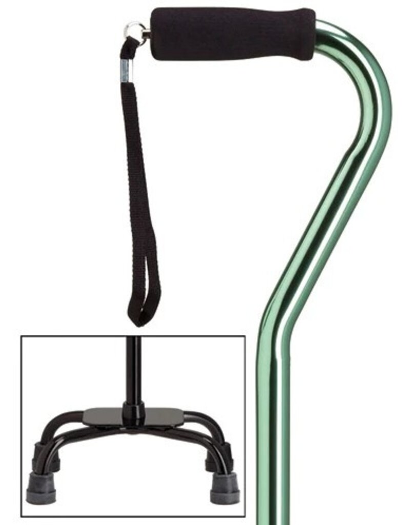 Harvy Canes Large Base Quad Cane with Foam Handle