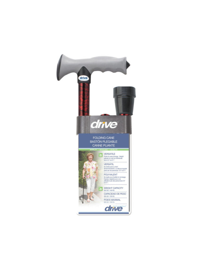 Drive/Devilbiss Lightweight Folding Cane with Gel Handle