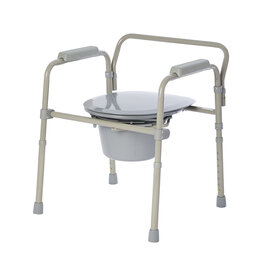 Elongated Folding Bedside Commode