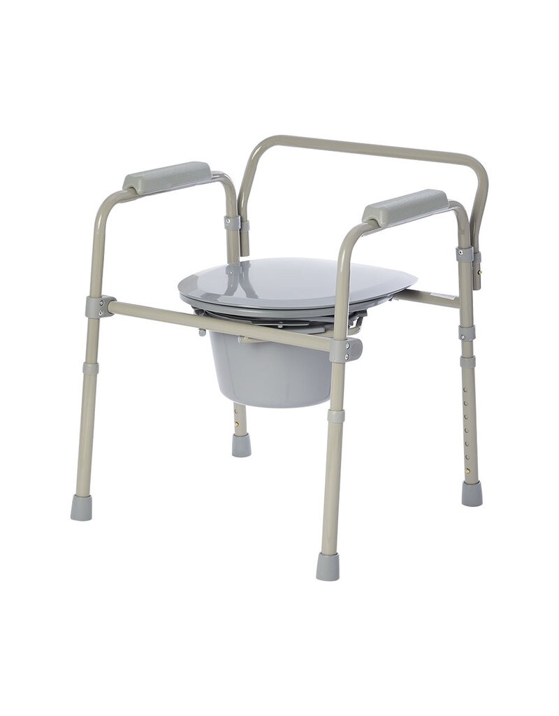 Elongated Folding Bedside Commode