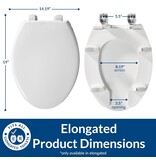 Elongated 3" Elevated Toilet Seat, Open-Front Ring with Stay-Tite Installation System