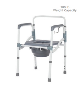 Rhythm Healthcare Folding Powder Coated Aluminum Commode 3 in 1