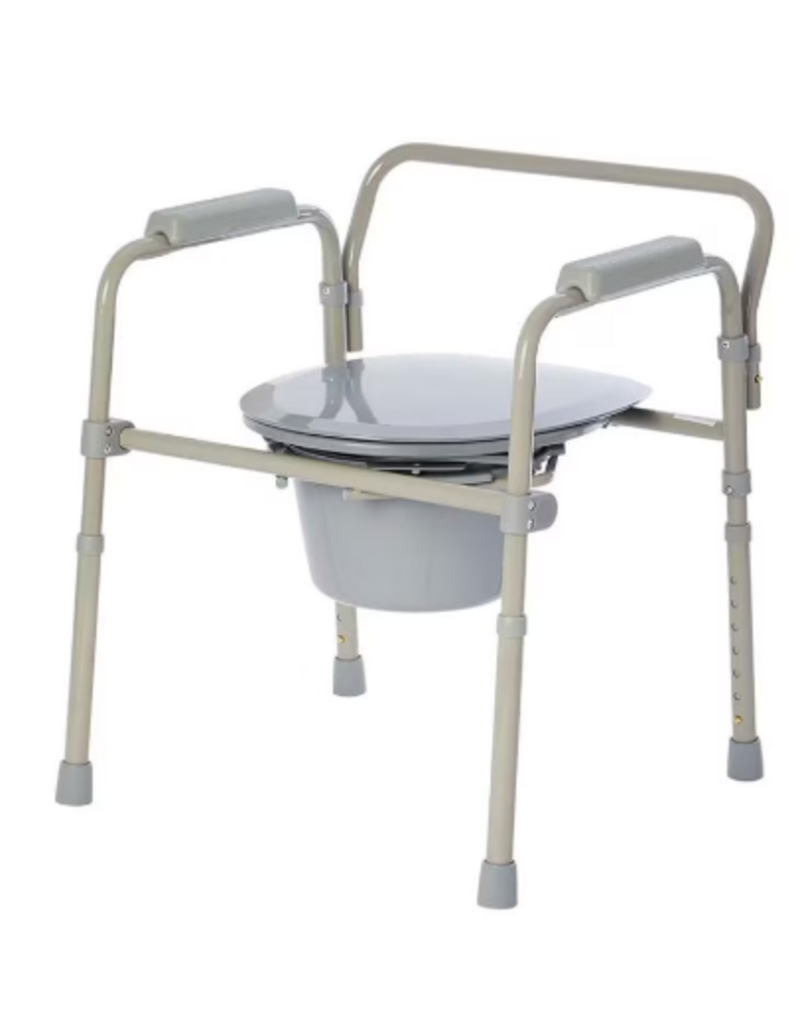 Rhythm Healthcare Elongated Folding Bedside Commode
