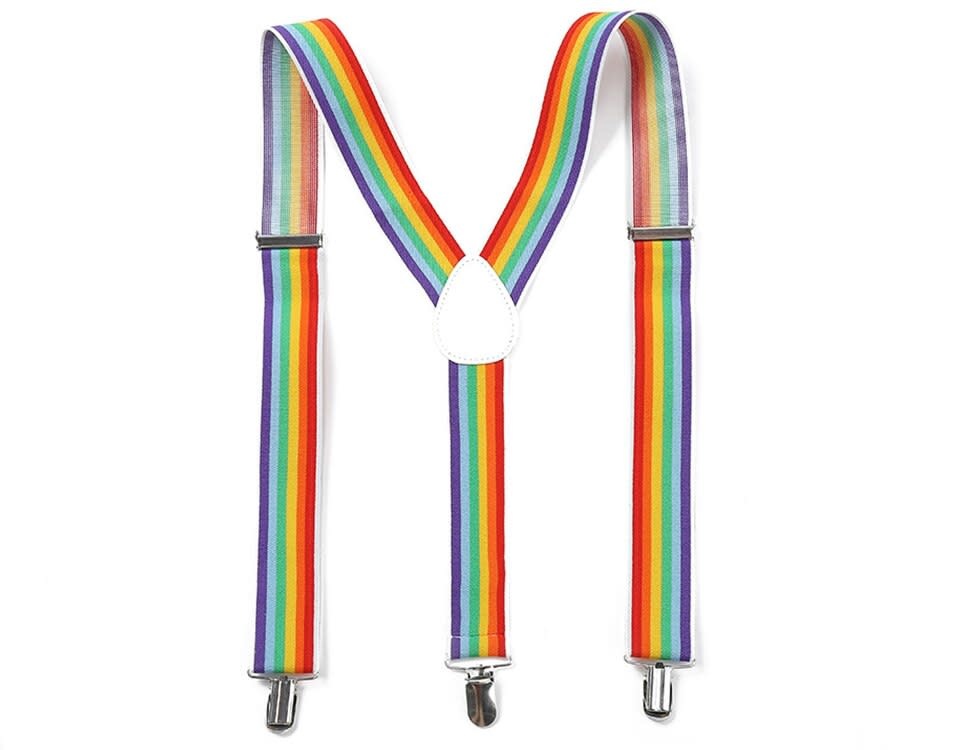 Rainbow + White Suspenders Y-Back