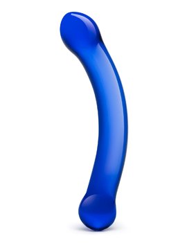 Glass Curved G-Spot Dildo - Blue
