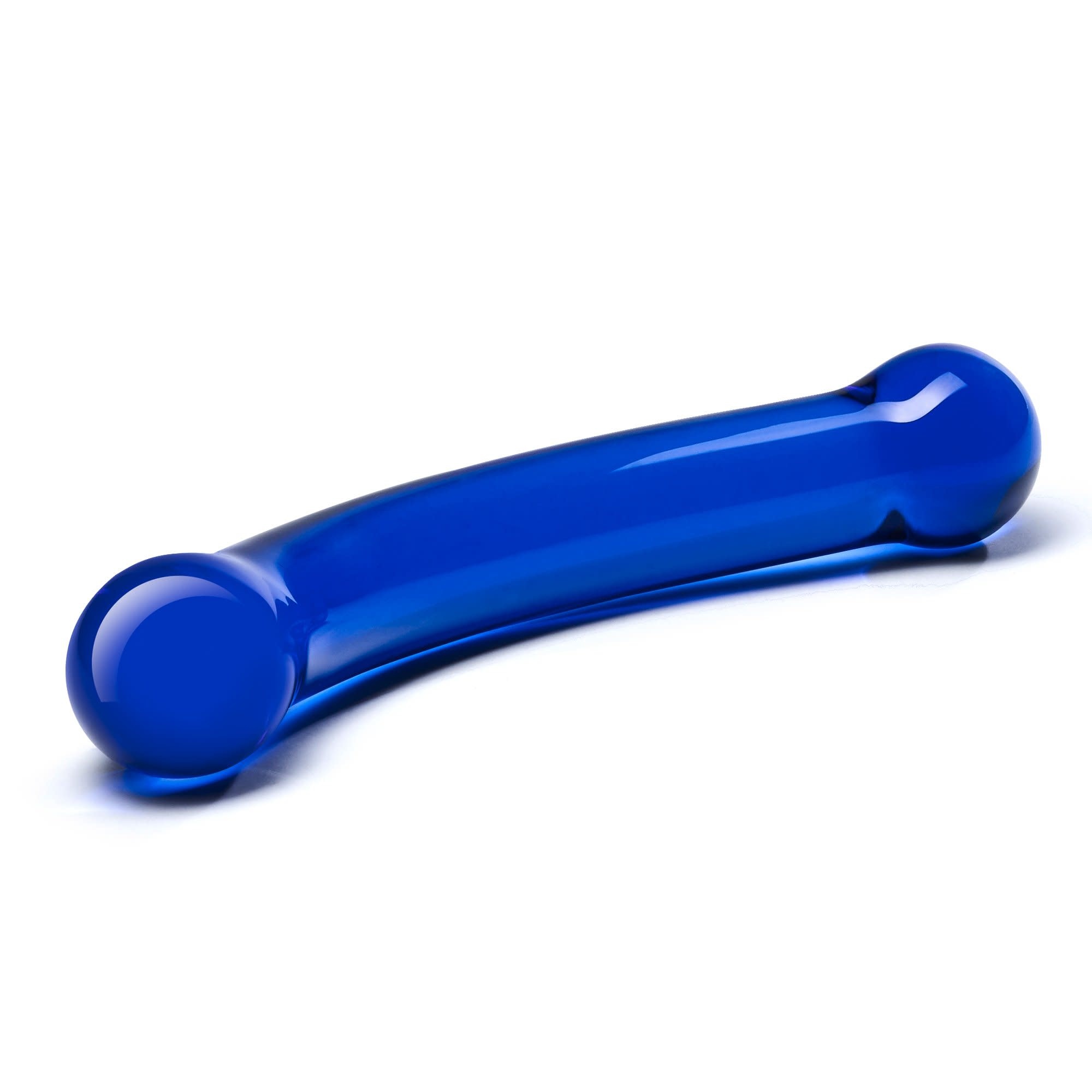 Gläs Curved G-Spot Dildo - Blue