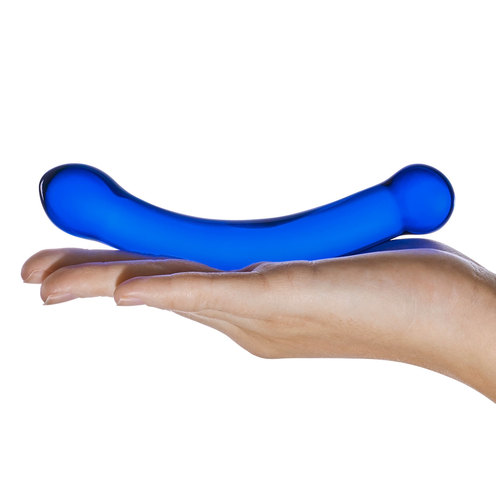 Gläs Curved G-Spot Dildo - Blue